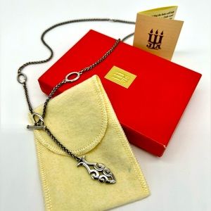 James Avery Ichthus Fish Toggle Clasp Necklace Silver